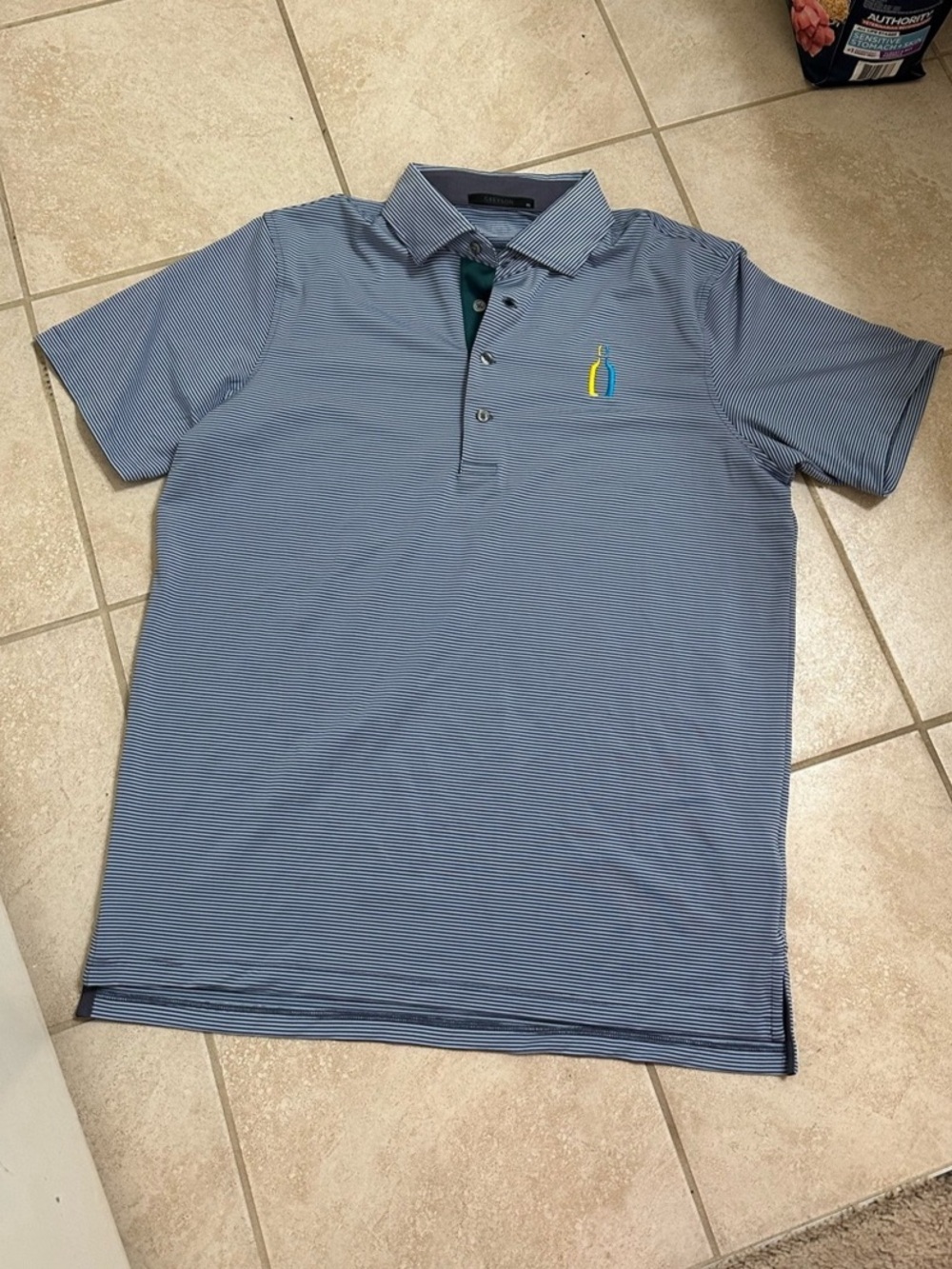 Striped Polo in Blue & White Like New